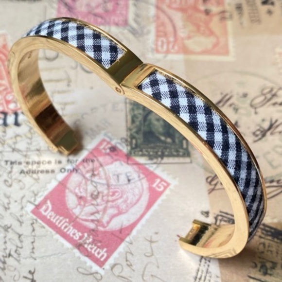 J. CREW Factory Navy Gingham Bangle - Picture 3 of 8